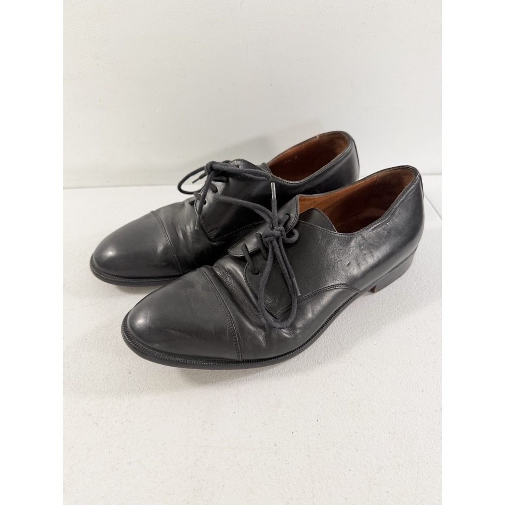 Vintage Polo Ralph Lauren Black Leather Oxford Dress Shoes Men's Size 7.5 D‎